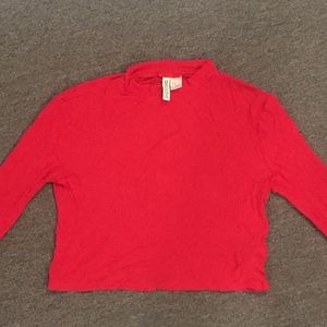Red turtleneck crop top
